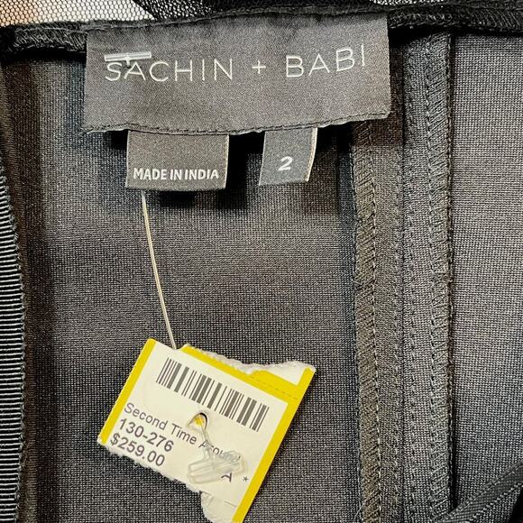 Sachin & Babi "Celeste" Sequin Cocktail Evening Sheath Dress Black Size 2 - Picture 7 of 10